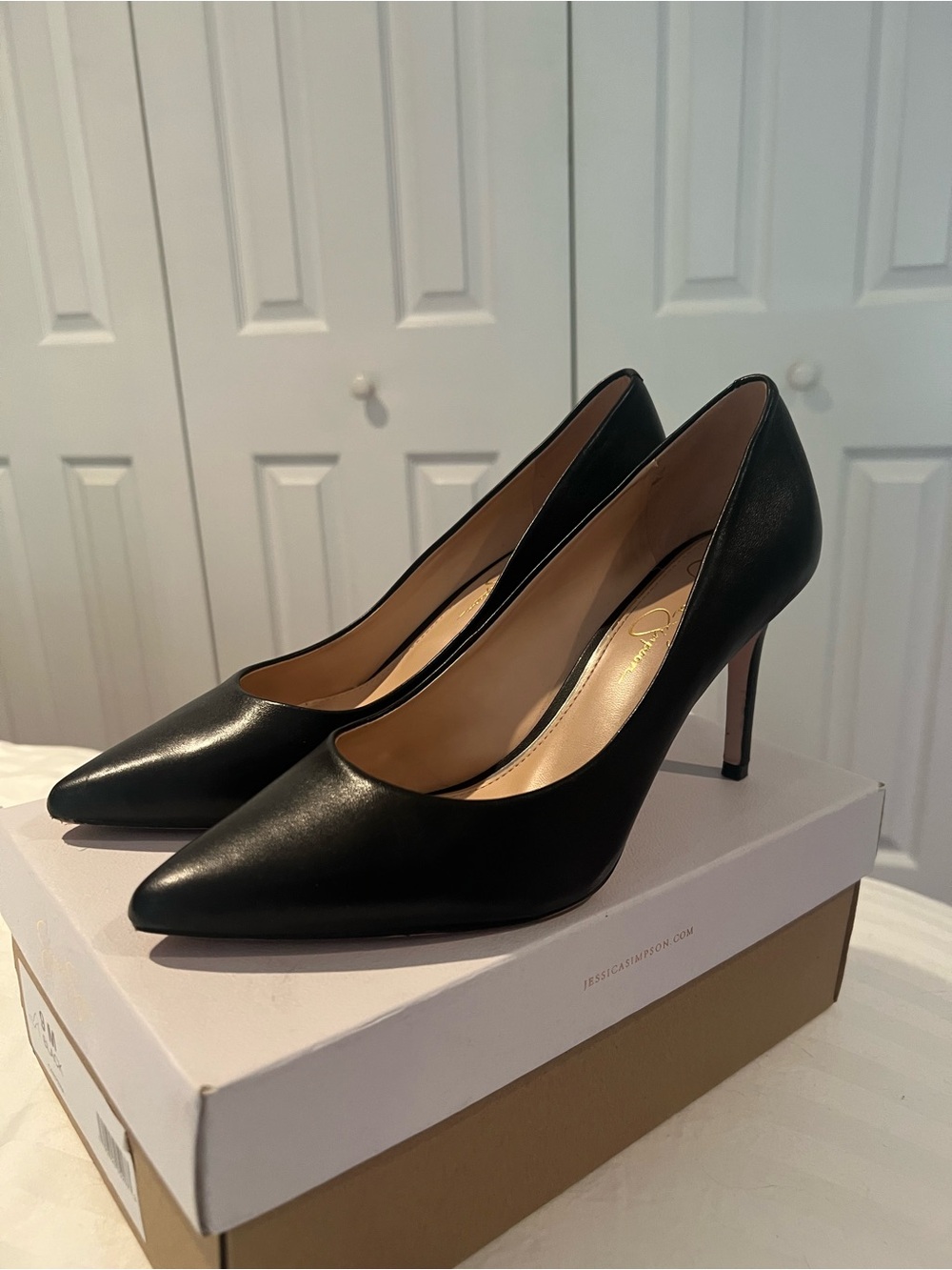 Jessica Simpson Black Pointed-Toe High Heels